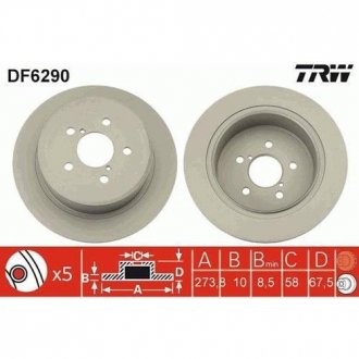 Гальмівний диск TRW DF6290 (фото 1)