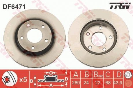 Тормозной диск TRW DF6471 (фото 1)