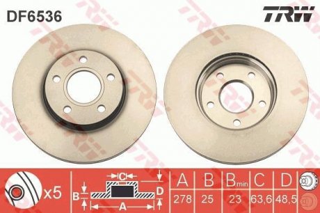 Тормозной диск TRW DF6536