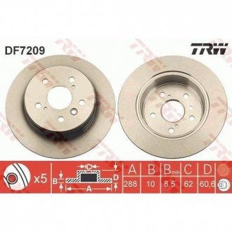 Тормозной диск TRW DF7209 (фото 1)