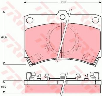 Тормозные колодки дисковые FORD (USA) - MAZDA - MERCURY (Ford/USA) Capri/323/323 Estate/Wagon/Capri TRW ="GDB374" (фото 1)