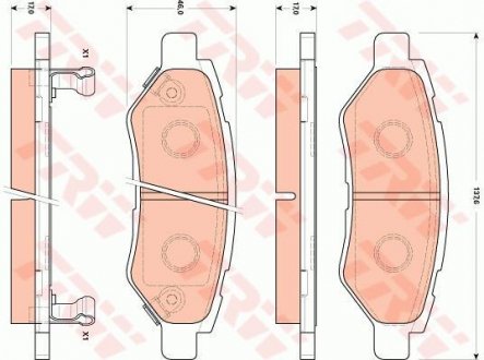 Гальмівні колодки дискові CADILLAC/CHEVROLET CTS/Camaro "F "08>> TRW GDB4602