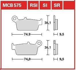 Тормозные колодки TRW MCB575