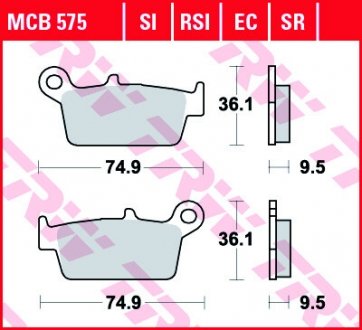 Тормозные колодки TRW MCB575EC