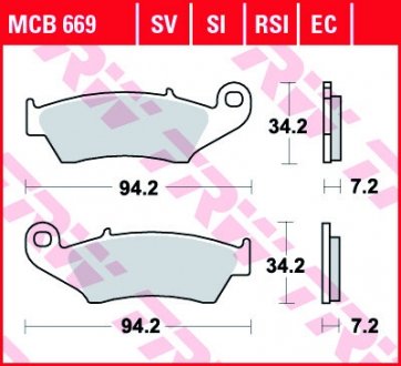 Тормозные колодки TRW MCB669SV