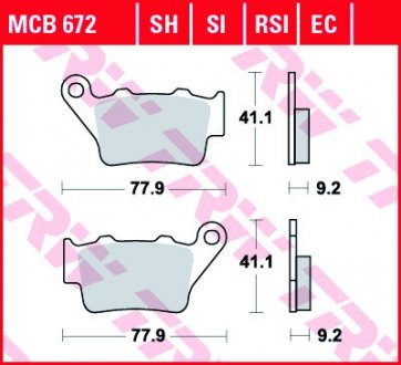 Тормозные колодки TRW MCB672