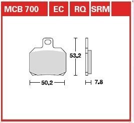 Гальмівна колодка (диск) TRW MCB700EC (фото 1)