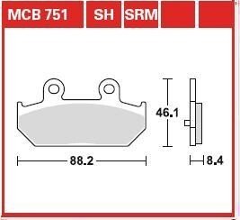 Гальмівна колодка (диск) TRW MCB751SRM (фото 1)