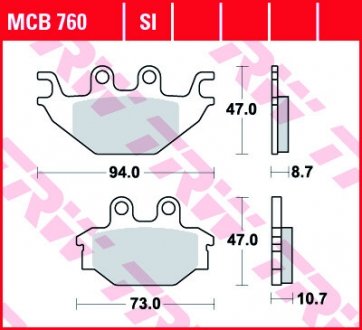 Гальмівна колодка (диск) TRW MCB760