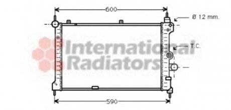 Радіатор охолодження двигуна KADETT E15TD/ASTRA F 17TD Van Wezel 37002127