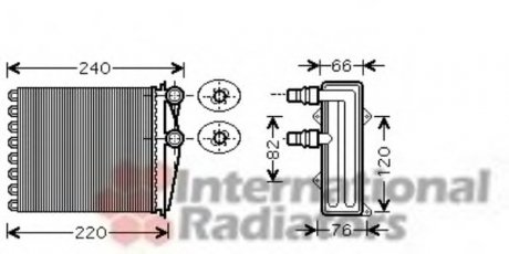 Радиатор обогревателя OPEL VIVARO/RENAULT TRAFIC 01>06 (выр-во) Van Wezel 43006380 (фото 1)