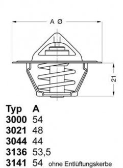 Термостат Audi Ford Seat VW - знято з виробництва WAHLER ="302188"