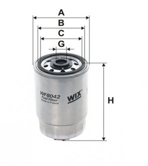Фильтр топливный, 1.9/2.0/2.2/2.5/2.8D/TDI/HDi WIX FILTERS WF8042 (фото 1)