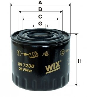 Фільтр масляний (вир-во WIX-Filtron) /OP594/2 WIX FILTERS WL7298