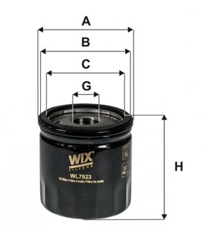 Фильтр масляный, 2.2TDCI 11- WIX FILTERS WL7523 (фото 1)