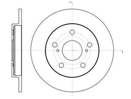 Тормозной диск задний. Auris/Corolla (08-21) WOKING D61074.00 (фото 1)