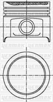Поршень с кольцами і пальцем PEUGEOT 207 1.4 (размер отв. 75 / STD) (KFX (TU3JP),KFW (TU3JP),KDX (TU3MC) 67-75-90 PS) YENMAK 31-03888-000