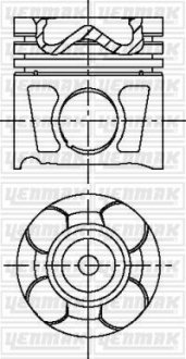 Поршень с кольцами і пальцем (размер отв. 83.00/STD) OPEL Astra J 2.0CDTI -15 (4цл.) (A 20DTH) YENMAK 31-04197-000