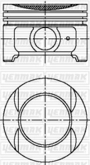 Поршень з кільцями і пальцем (размер отв. 83 / STD) CITROEN Xsantia/Xsara 1.8i, PEUGEOT 306/406 1,8і (XU7 JP 4, LFY) YENMAK 31-04924-000