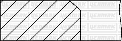 Комплект поршневих кілець (77,51/ +1,00) (1,75/2,0/3,0) AUDI, VW 1.6 TD 82-, 2,0TDI, 2.4TDI (4/5/6цл) YENMAK 91-09301-100