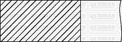 Комплект поршневих кілець (77,01/ +0,50) (1,2/1,5/2,5) AUDI, VW 1,4-1,6 99-, (4цл) YENMAK 91-09306-050 (фото 1)