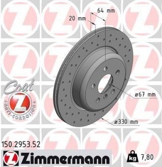 Диск гальмівний SPORT Z правий ZIMMERMANN 150295352