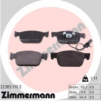 Комплект гальмівних колодок ZIMMERMANN '223831702