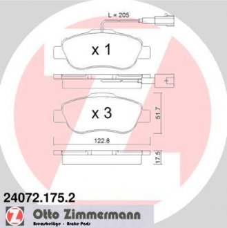 Колодки тормозные дисковые ZIMMERMANN 24072.175.2