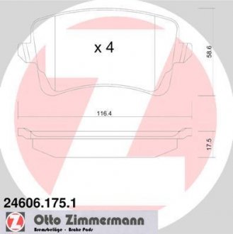 Комплект гальмівних колодок ZIMMERMANN 246061751