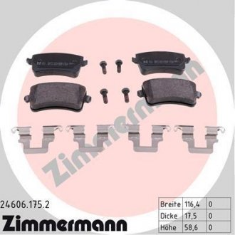 Комплект тормозных колодок ZIMMERMANN 24606.175.2 (фото 1)