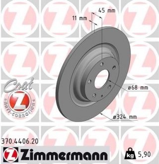 Диск гальмівний ZIMMERMANN 370440620