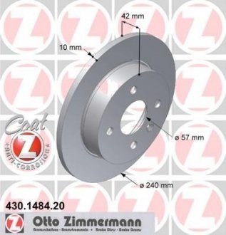 Диск гальмівний ZIMMERMANN 430.1484.20