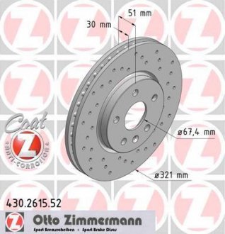 Тормозные диски sport/ coat z ZIMMERMANN 430261552 (фото 1)