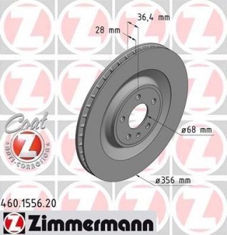 Диск тормозной Coat Z ZIMMERMANN 460155620 (фото 1)