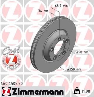 Диск тормозной ZIMMERMANN 460.4505.20