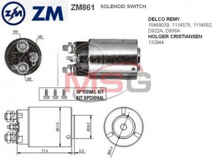 Реле втягуюче стартера ZM ZM 861 (фото 1)